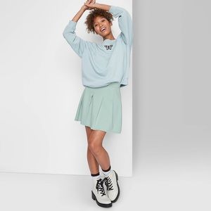 Wild Fable Pleated A-Line Tennis Mini Skirt Large Women’s Sea Green NWT.